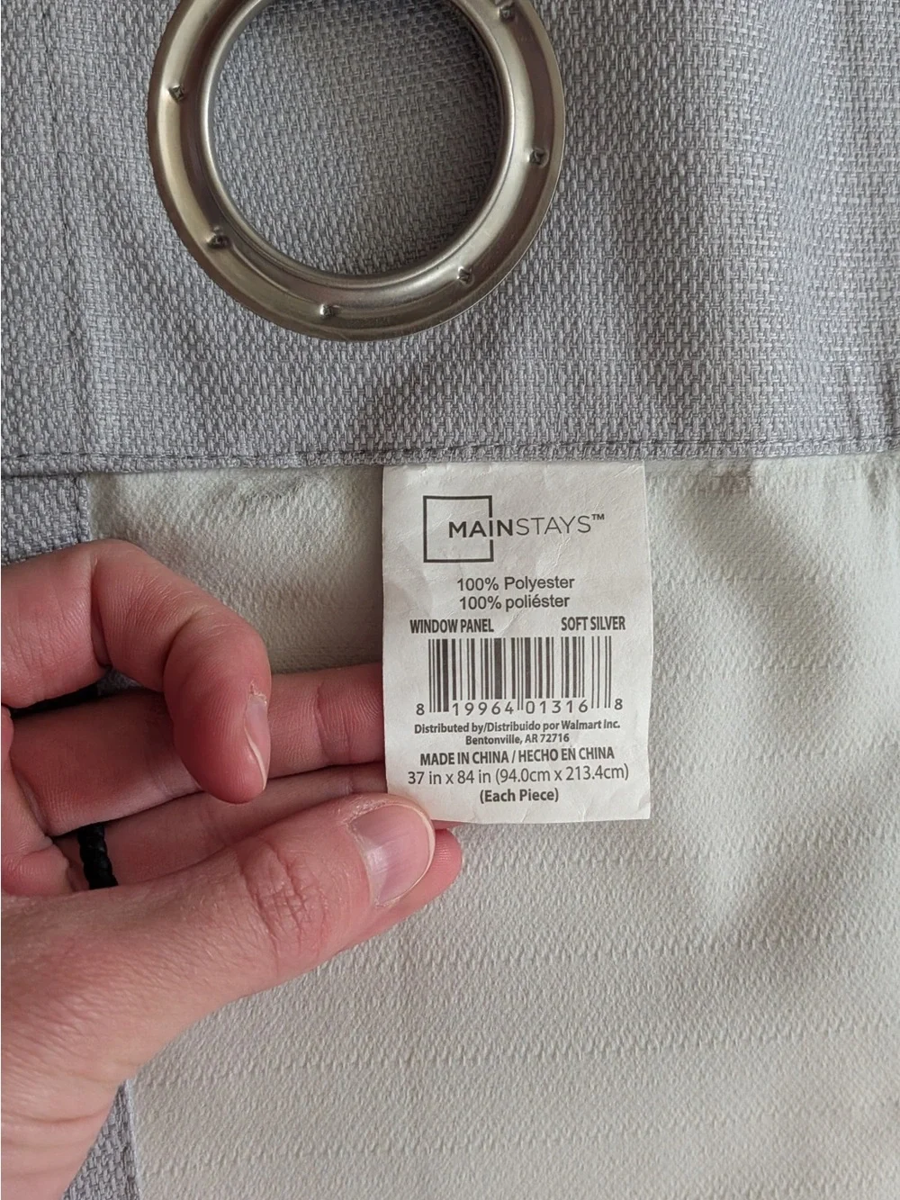 Light Gray Grommet Top Curtain 2-Panels